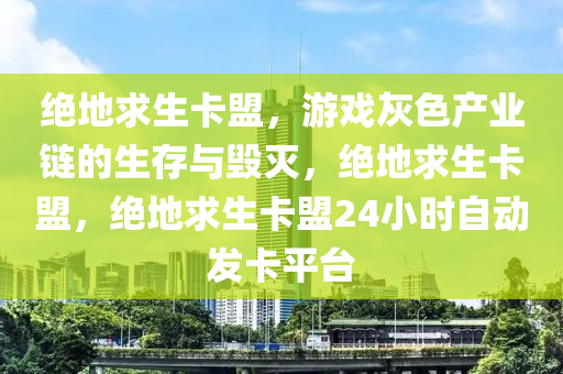 绝地求生卡盟，游戏灰色产业链的生存与毁灭，绝地求生卡盟，绝地求生卡盟24小时自动发卡平台