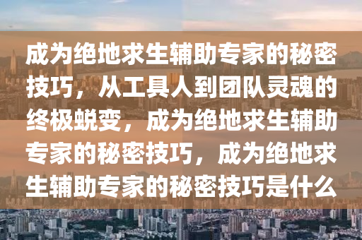 成为绝地求生辅助专家的秘密技巧，从工具人到团队灵魂的终极蜕变，成为绝地求生辅助专家的秘密技巧，成为绝地求生辅助专家的秘密技巧是什么