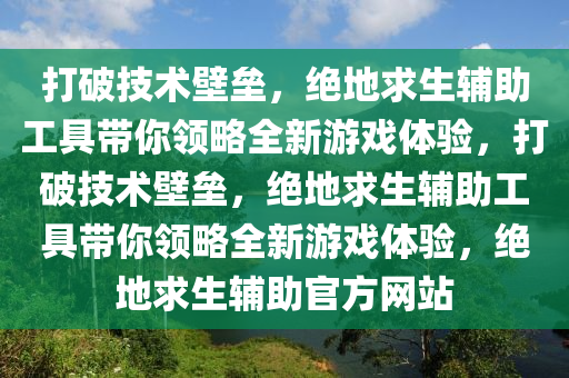打破技术壁垒，绝地求生辅助工具带你领略全新游戏体验，打破技术壁垒，绝地求生辅助工具带你领略全新游戏体验，绝地求生辅助官方网站