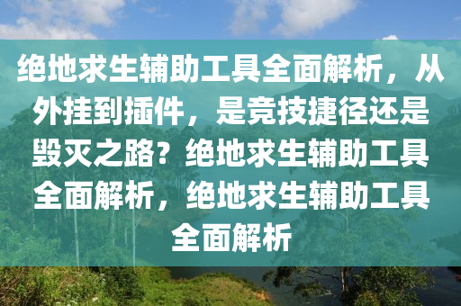 绝地求生辅助工具全面解析，从外挂到插件，是竞技捷径还是毁灭之路？绝地求生辅助工具全面解析，绝地求生辅助工具全面解析