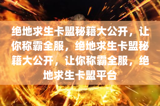 绝地求生卡盟秘籍大公开，让你称霸全服，绝地求生卡盟秘籍大公开，让你称霸全服，绝地求生卡盟平台