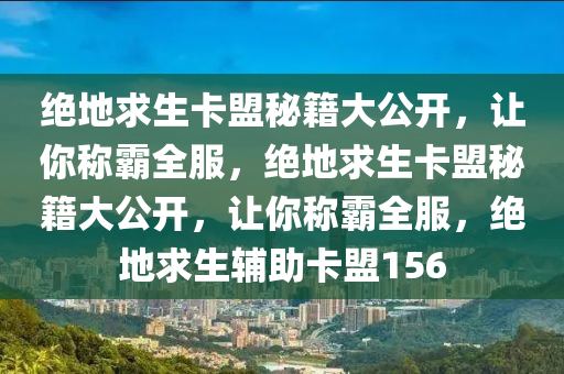 绝地求生卡盟秘籍大公开，让你称霸全服，绝地求生卡盟秘籍大公开，让你称霸全服，绝地求生辅助卡盟156