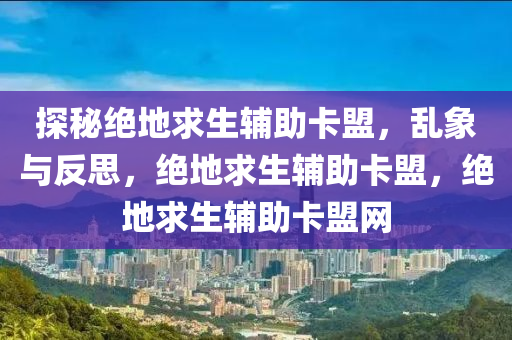探秘绝地求生辅助卡盟，乱象与反思，绝地求生辅助卡盟，绝地求生辅助卡盟网