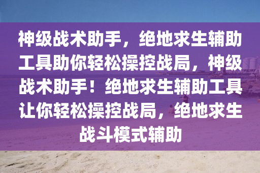 神级战术助手，绝地求生辅助工具助你轻松操控战局，神级战术助手！绝地求生辅助工具让你轻松操控战局，绝地求生战斗模式辅助
