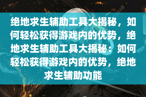 绝地求生辅助工具大揭秘，如何轻松获得游戏内的优势，绝地求生辅助工具大揭秘：如何轻松获得游戏内的优势，绝地求生辅助功能
