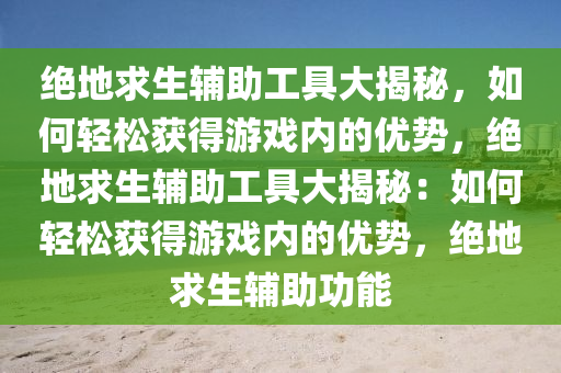 绝地求生辅助工具大揭秘，如何轻松获得游戏内的优势，绝地求生辅助工具大揭秘：如何轻松获得游戏内的优势，绝地求生辅助功能