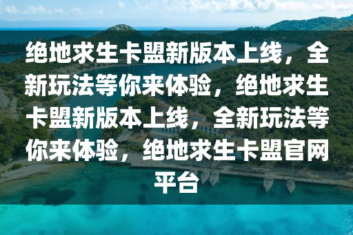 绝地求生卡盟新版本上线，全新玩法等你来体验，绝地求生卡盟新版本上线，全新玩法等你来体验，绝地求生卡盟官网平台