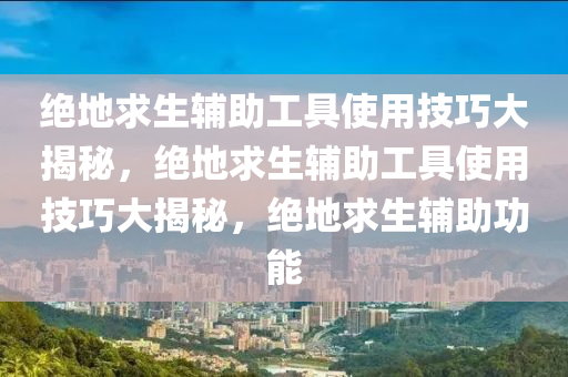 绝地求生辅助工具使用技巧大揭秘，绝地求生辅助工具使用技巧大揭秘，绝地求生辅助功能