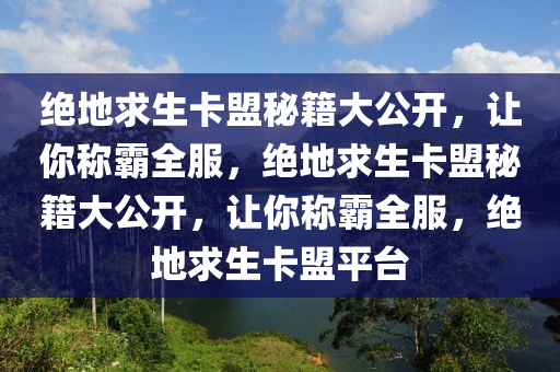 绝地求生卡盟秘籍大公开，让你称霸全服，绝地求生卡盟秘籍大公开，让你称霸全服，绝地求生卡盟平台