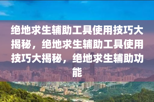 绝地求生辅助工具使用技巧大揭秘，绝地求生辅助工具使用技巧大揭秘，绝地求生辅助功能