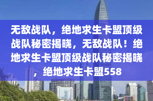 无敌战队，绝地求生卡盟顶级战队秘密揭晓，无敌战队！绝地求生卡盟顶级战队秘密揭晓，绝地求生卡盟558