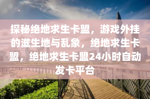 探秘绝地求生卡盟，游戏外挂的滋生地与乱象，绝地求生卡盟，绝地求生卡盟24小时自动发卡平台