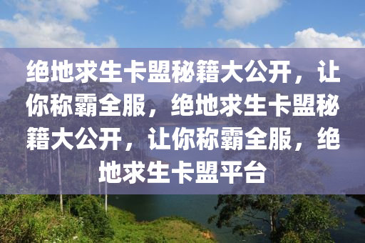 绝地求生卡盟秘籍大公开，让你称霸全服，绝地求生卡盟秘籍大公开，让你称霸全服，绝地求生卡盟平台