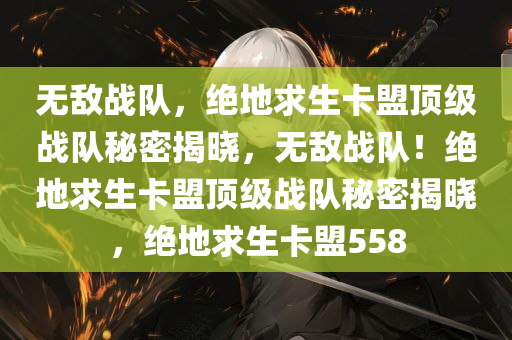 无敌战队，绝地求生卡盟顶级战队秘密揭晓，无敌战队！绝地求生卡盟顶级战队秘密揭晓，绝地求生卡盟558