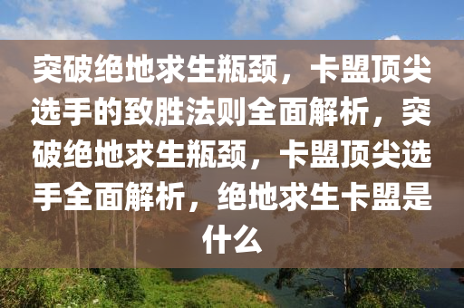 突破绝地求生瓶颈，卡盟顶尖选手的致胜法则全面解析，突破绝地求生瓶颈，卡盟顶尖选手全面解析，绝地求生卡盟是什么