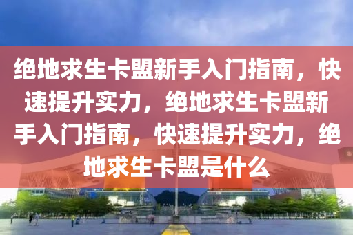 绝地求生卡盟新手入门指南，快速提升实力，绝地求生卡盟新手入门指南，快速提升实力，绝地求生卡盟是什么