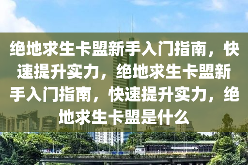 绝地求生卡盟新手入门指南，快速提升实力，绝地求生卡盟新手入门指南，快速提升实力，绝地求生卡盟是什么
