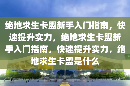 绝地求生卡盟新手入门指南，快速提升实力，绝地求生卡盟新手入门指南，快速提升实力，绝地求生卡盟是什么
