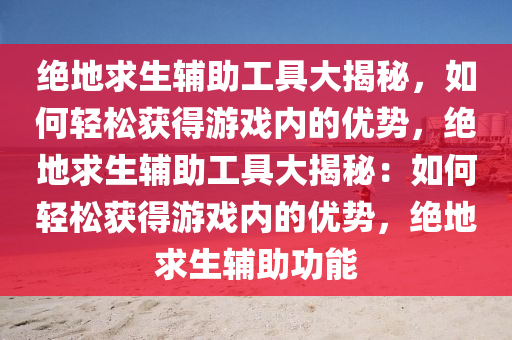 绝地求生辅助工具大揭秘，如何轻松获得游戏内的优势，绝地求生辅助工具大揭秘：如何轻松获得游戏内的优势，绝地求生辅助功能