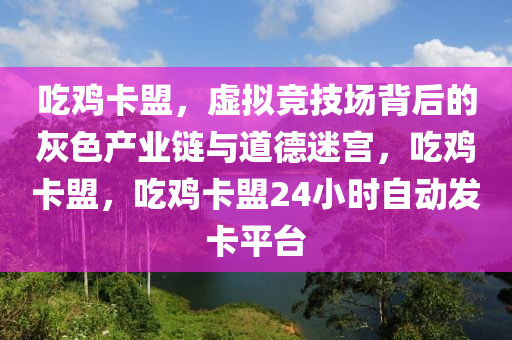吃鸡卡盟，虚拟竞技场背后的灰色产业链与道德迷宫，吃鸡卡盟，吃鸡卡盟24小时自动发卡平台
