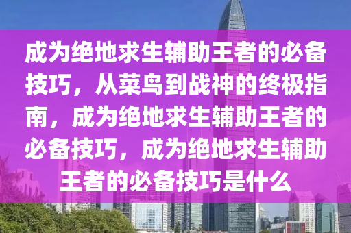成为绝地求生辅助王者的必备技巧，从菜鸟到战神的终极指南，成为绝地求生辅助王者的必备技巧，成为绝地求生辅助王者的必备技巧是什么