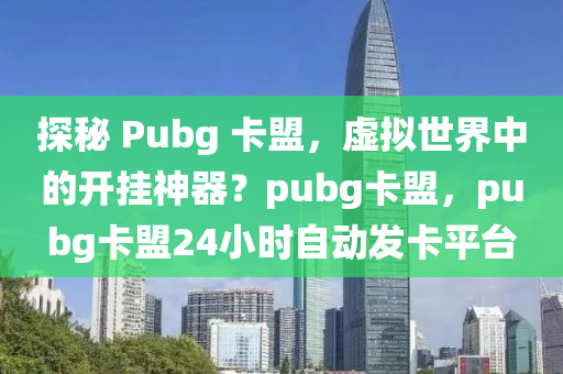 探秘 Pubg 卡盟，虚拟世界中的开挂神器？pubg卡盟，pubg卡盟24小时自动发卡平台
