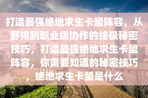 打造最强绝地求生卡盟阵容,从野排到职业级协作的终极秘密技巧,打造最强绝地求生卡盟阵容,你需要知道的秘密技巧,绝地求生卡盟是什么