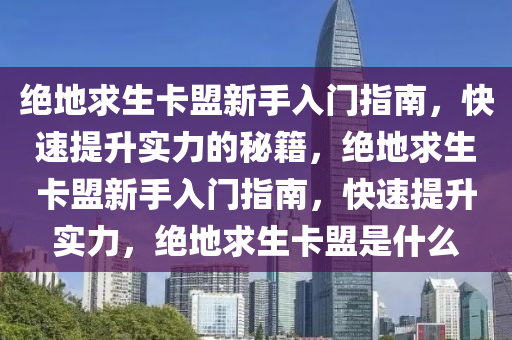 绝地求生卡盟新手入门指南，快速提升实力的秘籍，绝地求生卡盟新手入门指南，快速提升实力，绝地求生卡盟是什么