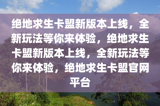 绝地求生卡盟新版本上线，全新玩法等你来体验，绝地求生卡盟新版本上线，全新玩法等你来体验，绝地求生卡盟官网平台