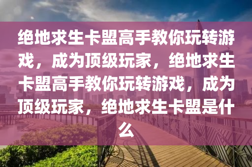 绝地求生卡盟高手教你玩转游戏，成为顶级玩家，绝地求生卡盟高手教你玩转游戏，成为顶级玩家，绝地求生卡盟是什么