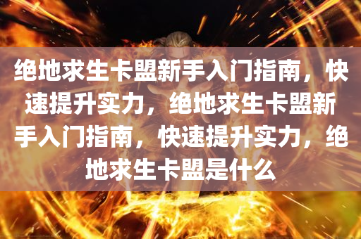 绝地求生卡盟新手入门指南，快速提升实力，绝地求生卡盟新手入门指南，快速提升实力，绝地求生卡盟是什么