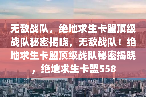 无敌战队，绝地求生卡盟顶级战队秘密揭晓，无敌战队！绝地求生卡盟顶级战队秘密揭晓，绝地求生卡盟558
