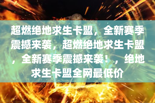 超燃绝地求生卡盟，全新赛季震撼来袭，超燃绝地求生卡盟，全新赛季震撼来袭！，绝地求生卡盟全网最低价