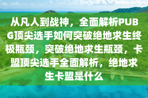 从凡人到战神，全面解析PUBG顶尖选手如何突破绝地求生终极瓶颈，突破绝地求生瓶颈，卡盟顶尖选手全面解析，绝地求生卡盟是什么