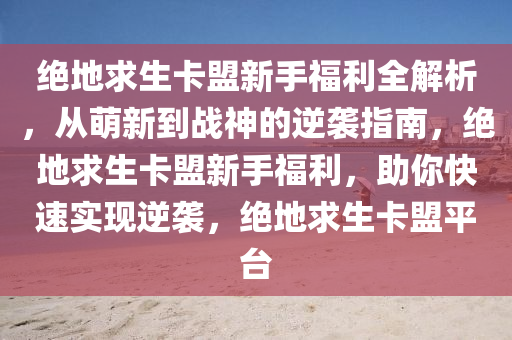 绝地求生卡盟新手福利全解析，从萌新到战神的逆袭指南，绝地求生卡盟新手福利，助你快速实现逆袭，绝地求生卡盟平台