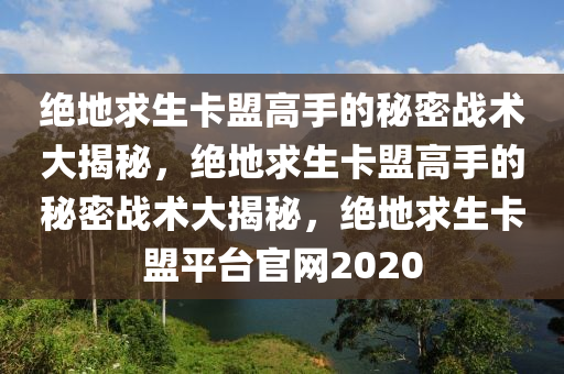 绝地求生卡盟高手的秘密战术大揭秘，绝地求生卡盟高手的秘密战术大揭秘，绝地求生卡盟平台官网2020