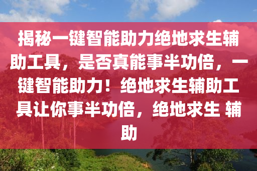 揭秘一键智能助力绝地求生辅助工具，是否真能事半功倍，一键智能助力！绝地求生辅助工具让你事半功倍，绝地求生 辅助