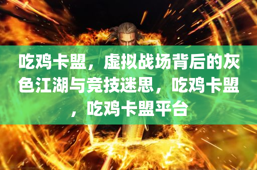 吃鸡卡盟，虚拟战场背后的灰色江湖与竞技迷思，吃鸡卡盟，吃鸡卡盟平台