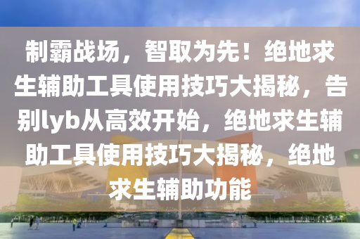 制霸战场，智取为先！绝地求生辅助工具使用技巧大揭秘，告别lyb从高效开始，绝地求生辅助工具使用技巧大揭秘，绝地求生辅助功能