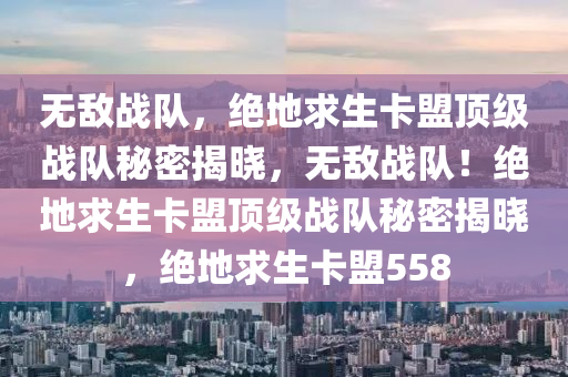 无敌战队，绝地求生卡盟顶级战队秘密揭晓，无敌战队！绝地求生卡盟顶级战队秘密揭晓，绝地求生卡盟558