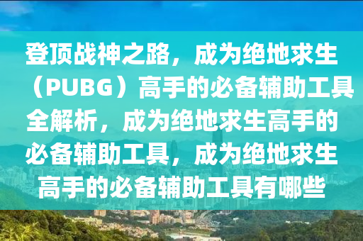 登顶战神之路,成为绝地求生(PUBG)高手的必备辅助工具全解析,成为绝地求生高手的必备辅助工具,成为绝地求生高手的必备辅助工具有哪些