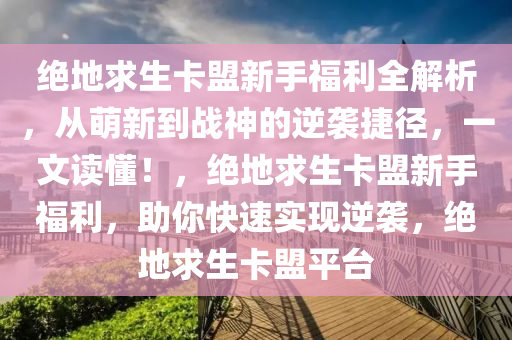 绝地求生卡盟新手福利全解析，从萌新到战神的逆袭捷径，一文读懂！，绝地求生卡盟新手福利，助你快速实现逆袭，绝地求生卡盟平台