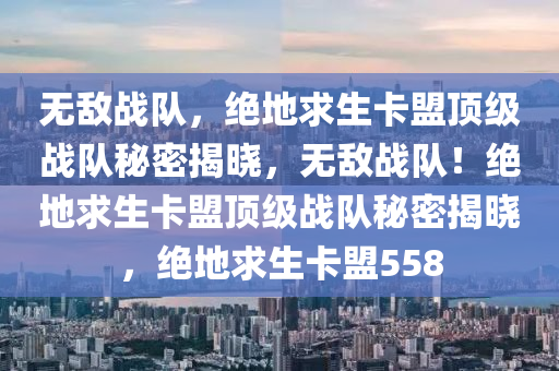无敌战队，绝地求生卡盟顶级战队秘密揭晓，无敌战队！绝地求生卡盟顶级战队秘密揭晓，绝地求生卡盟558