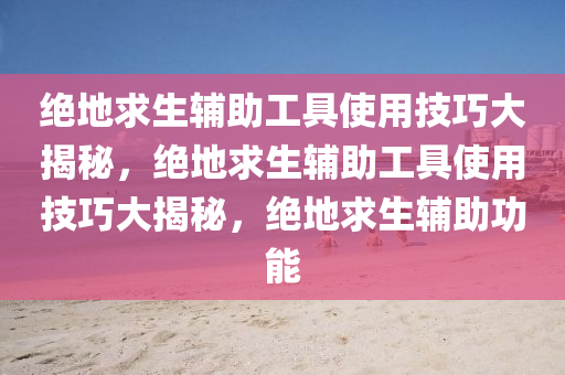 绝地求生辅助工具使用技巧大揭秘，绝地求生辅助工具使用技巧大揭秘，绝地求生辅助功能