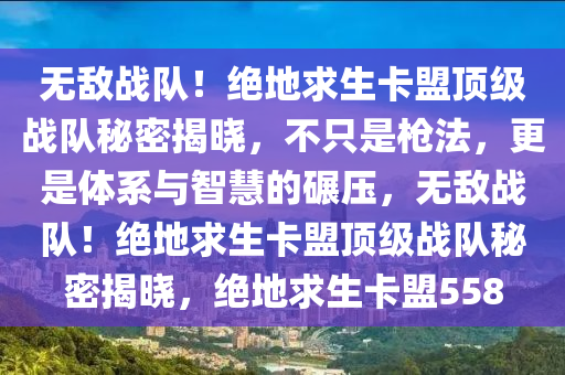 无敌战队！绝地求生卡盟顶级战队秘密揭晓，不只是枪法，更是体系与智慧的碾压，无敌战队！绝地求生卡盟顶级战队秘密揭晓，绝地求生卡盟558