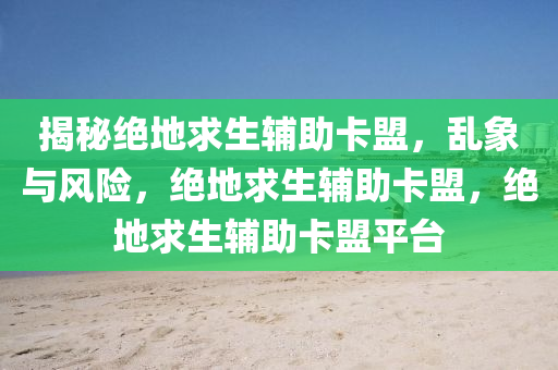 揭秘绝地求生辅助卡盟，乱象与风险，绝地求生辅助卡盟，绝地求生辅助卡盟平台