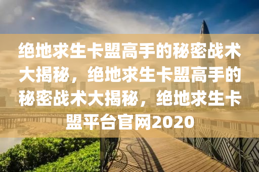 绝地求生卡盟高手的秘密战术大揭秘，绝地求生卡盟高手的秘密战术大揭秘，绝地求生卡盟平台官网2020
