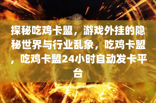 探秘吃鸡卡盟，游戏外挂的隐秘世界与行业乱象，吃鸡卡盟，吃鸡卡盟24小时自动发卡平台