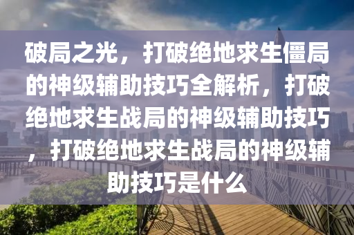 破局之光，打破绝地求生僵局的神级辅助技巧全解析，打破绝地求生战局的神级辅助技巧，打破绝地求生战局的神级辅助技巧是什么