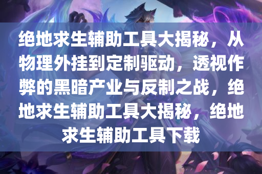 绝地求生辅助工具大揭秘，从物理外挂到定制驱动，透视作弊的黑暗产业与反制之战，绝地求生辅助工具大揭秘，绝地求生辅助工具下载